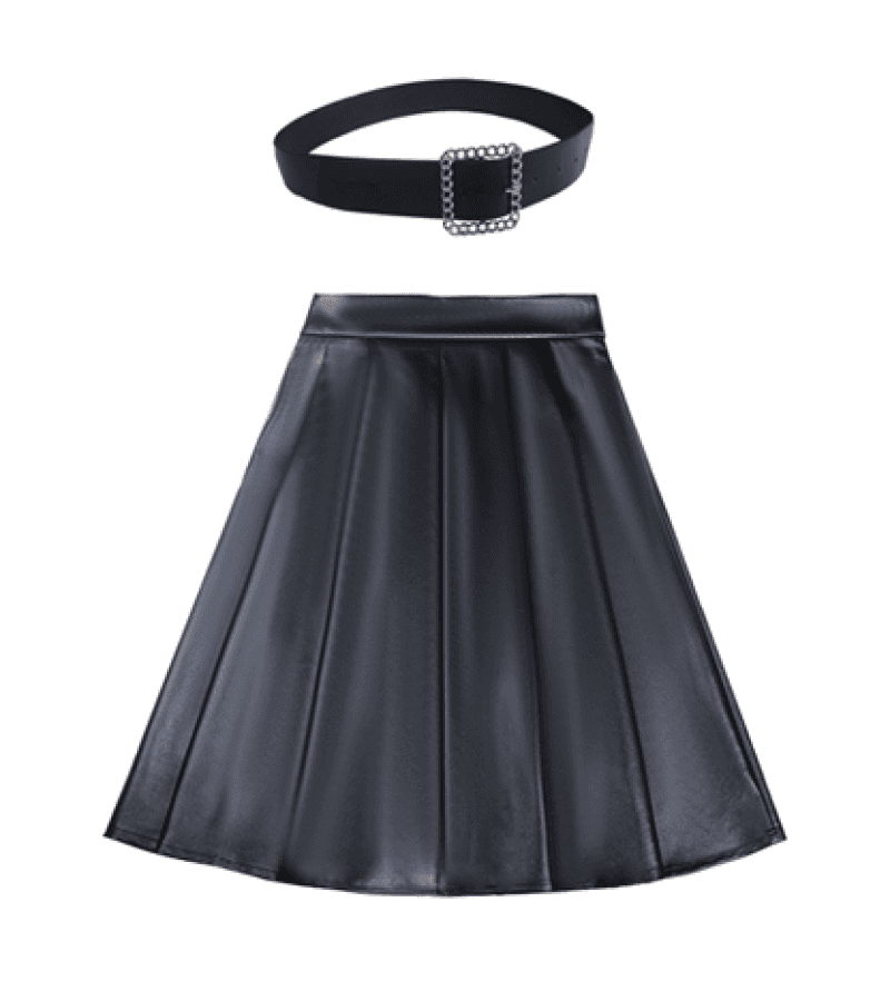 The Glory Park Yeon-Jin (Lim Ji-Yeon) Inspired Top and Skirt Set 005 - Skirt Only (No Belt) / S / Black - Outfit Sets