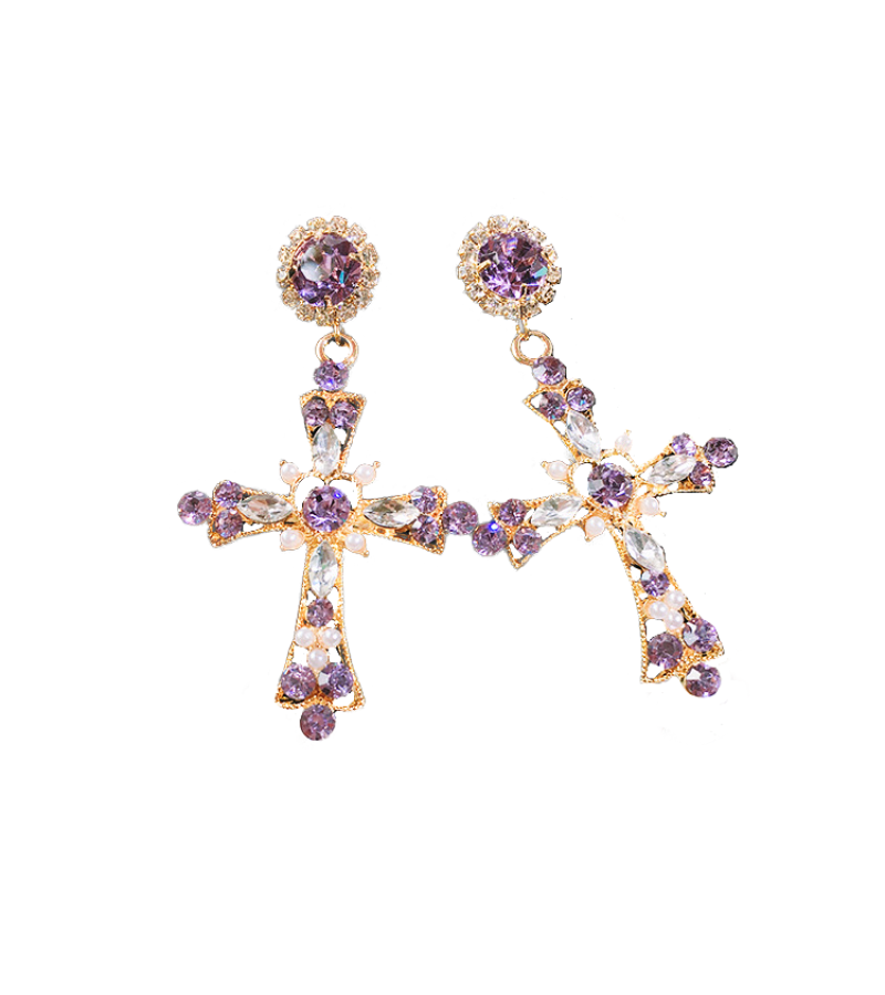 The Last Empress Lee Elijah Inspired Earrings 006 - ONE SIZE ONLY / Purple - Earrings