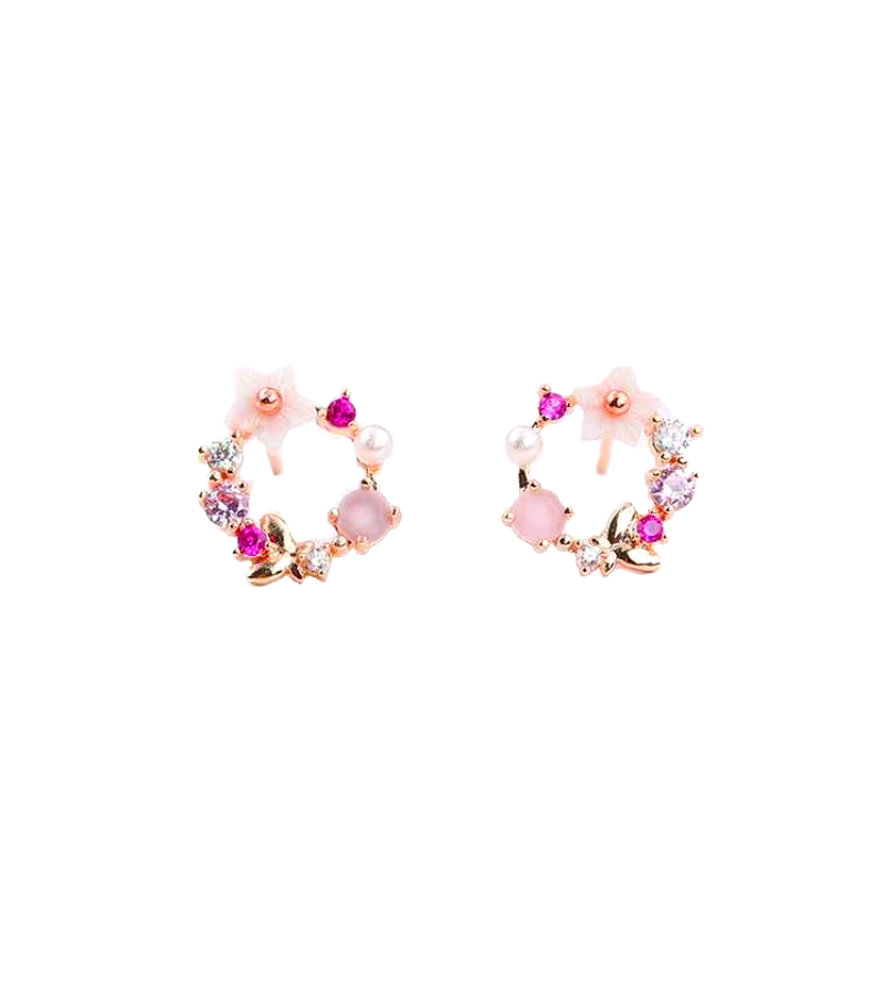 The Last Empress Lee Elijah Inspired Earrings 008 - ONE SIZE ONLY / Rose Gold