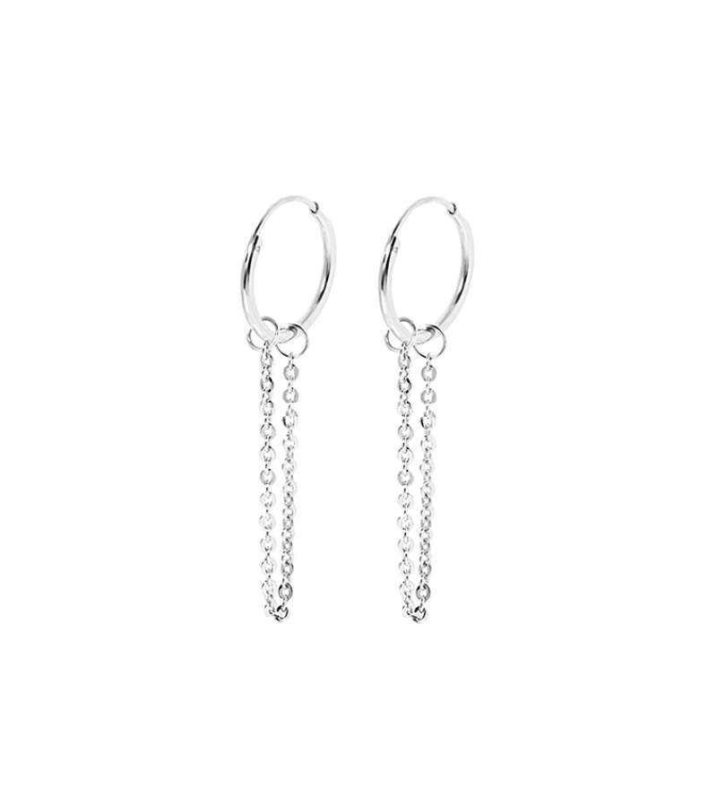 True Beauty Hwang In-yeop Inspired Earrings 003 - A Pair (Two Pieces) / Silver - Earrings