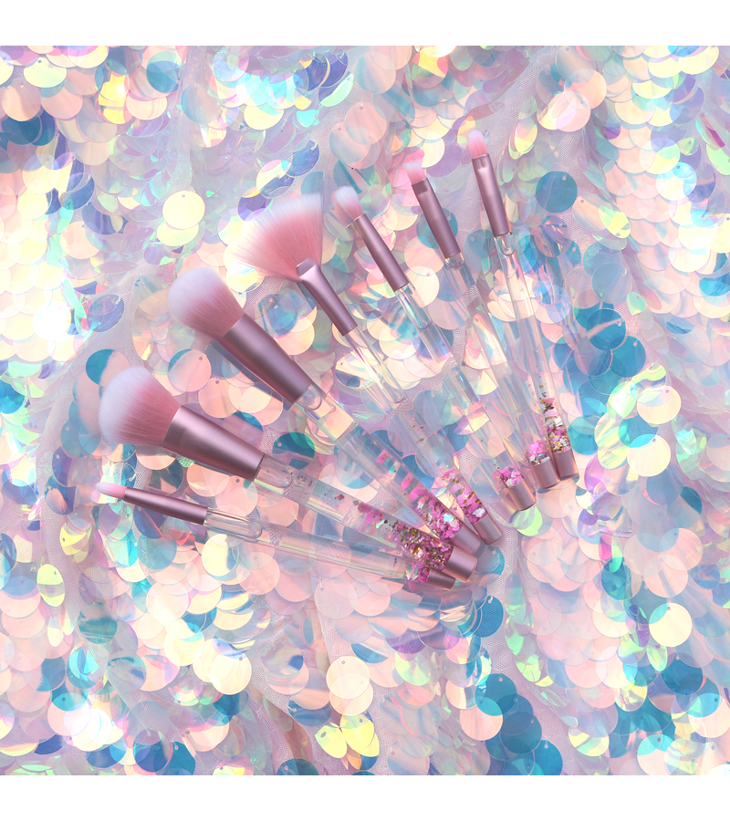 Unicorn Liquid Sequins and Crystals Makeup Brushes - Pink Brush / Pink Liquid Sequin - Makeup