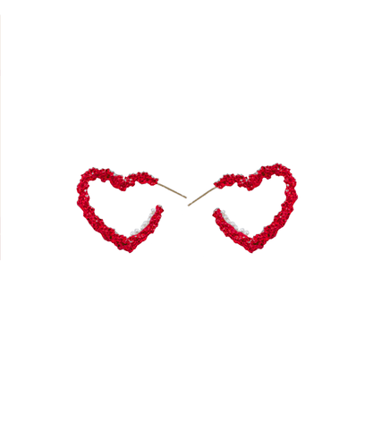 Valentine My Heart Earrings in Red - ONE SIZE ONLY / Red - Earrings