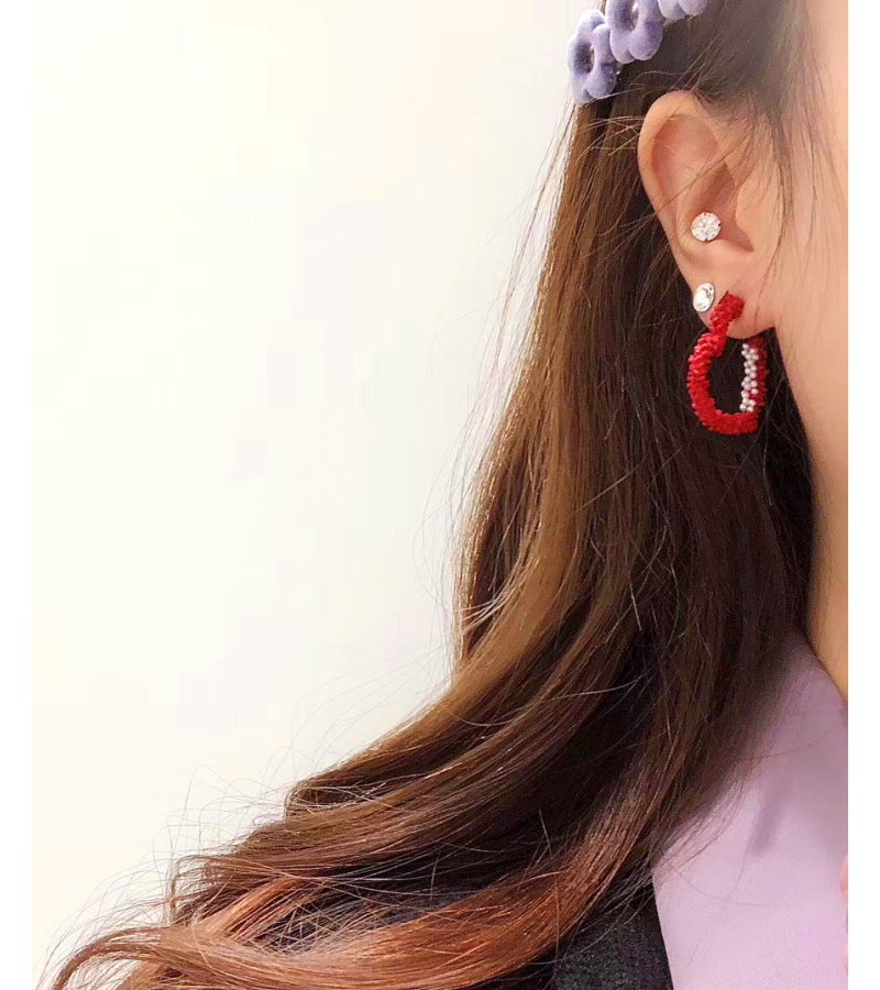 Valentine My Heart Earrings in Red - ONE SIZE ONLY / Gold - Earrings