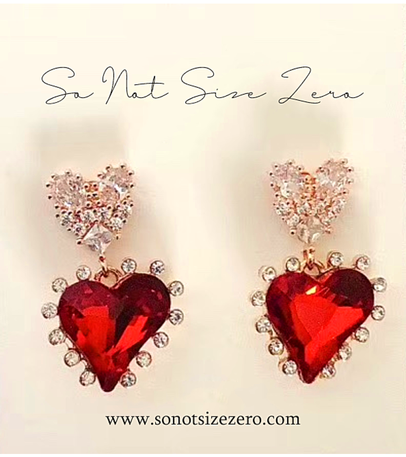 Valentine’s Day Earrings in Red - ONE SIZE ONLY / Red - Earrings