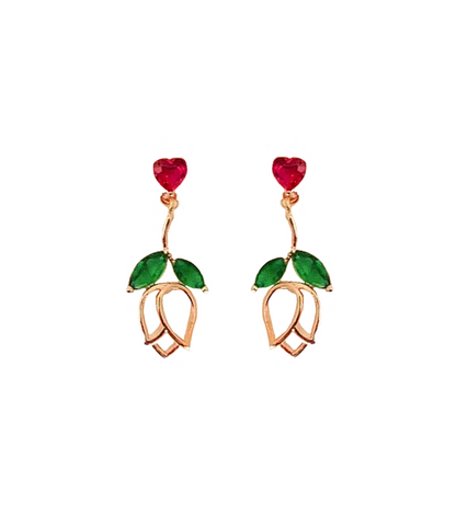 Valentine’s Day Rose Earrings - ONE SIZE ONLY / Gold - Earrings