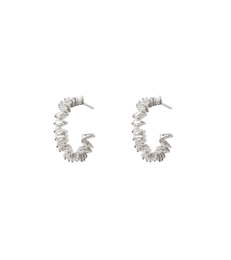 Blackpink Jennie Inspired Earrings 002 - ONE SIZE ONLY / Silver - Earrings