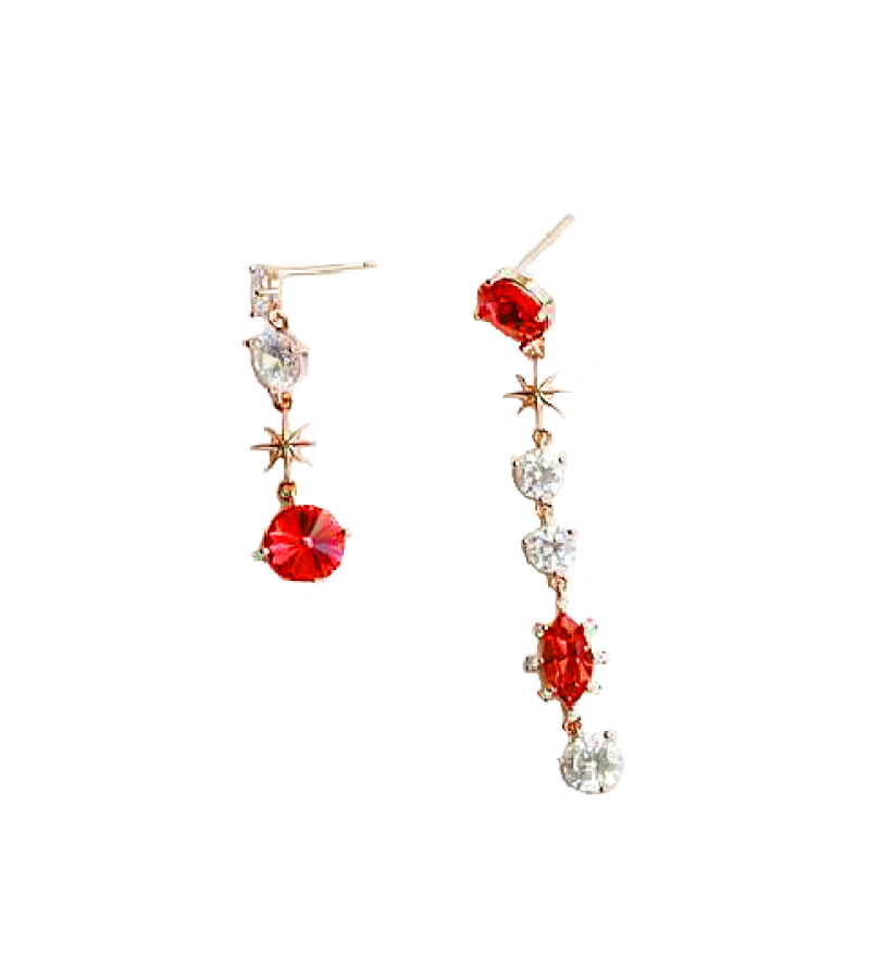 Crash Landing on You Seo Ji-hye Inspired Earrings 004 - ONE SIZE ONLY / Red - Earrings