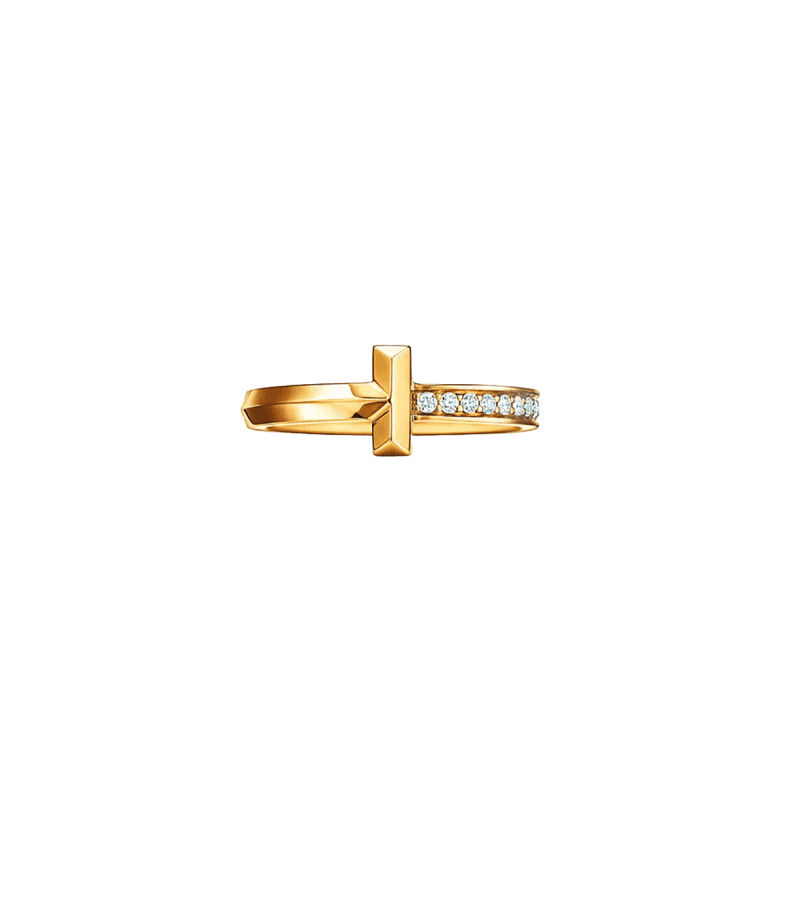 Eve Lee La-el (Seo Ye-ji) Inspired Ring 002 - Half-Bejeweled (With Rhinestones) / Thin Ring / Gold - Rings