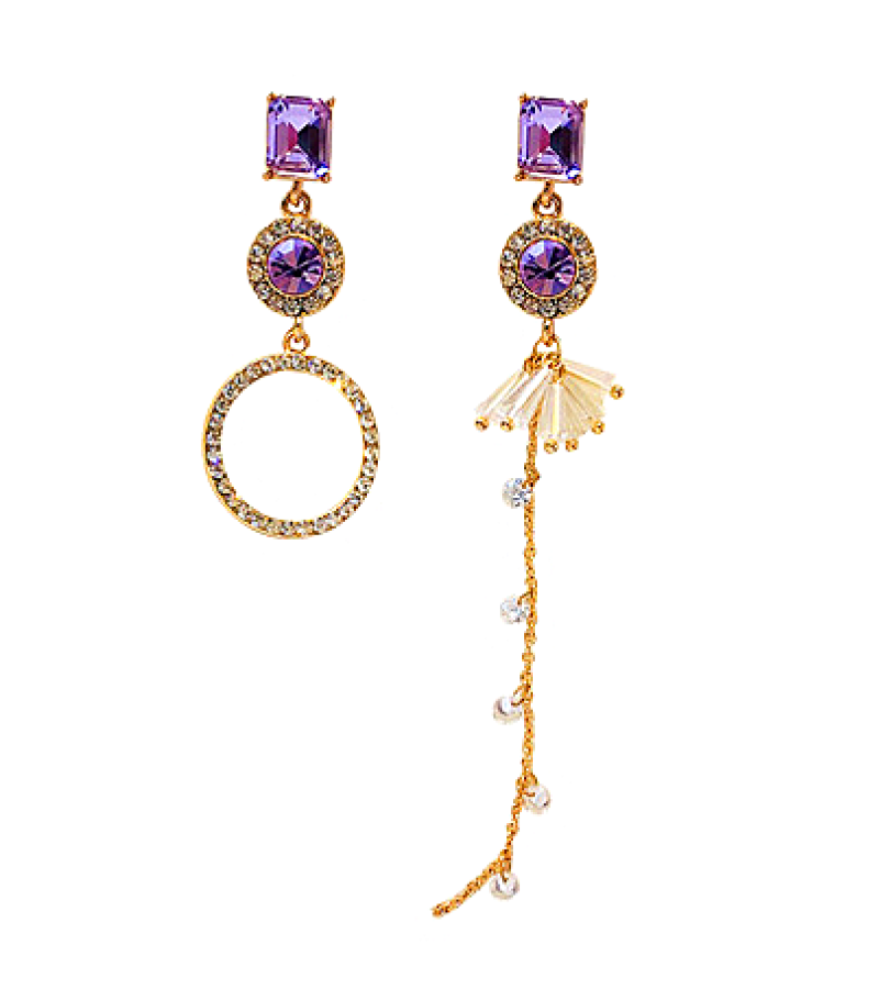Graceful Family Im Soo-hyang Inspired Earrings 011 - ONE SIZE ONLY / Purple - Earrings