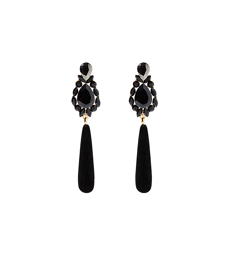 Hotel Del Luna IU Inspired Earrings 019 - ONE SIZE ONLY / Black - Earrings