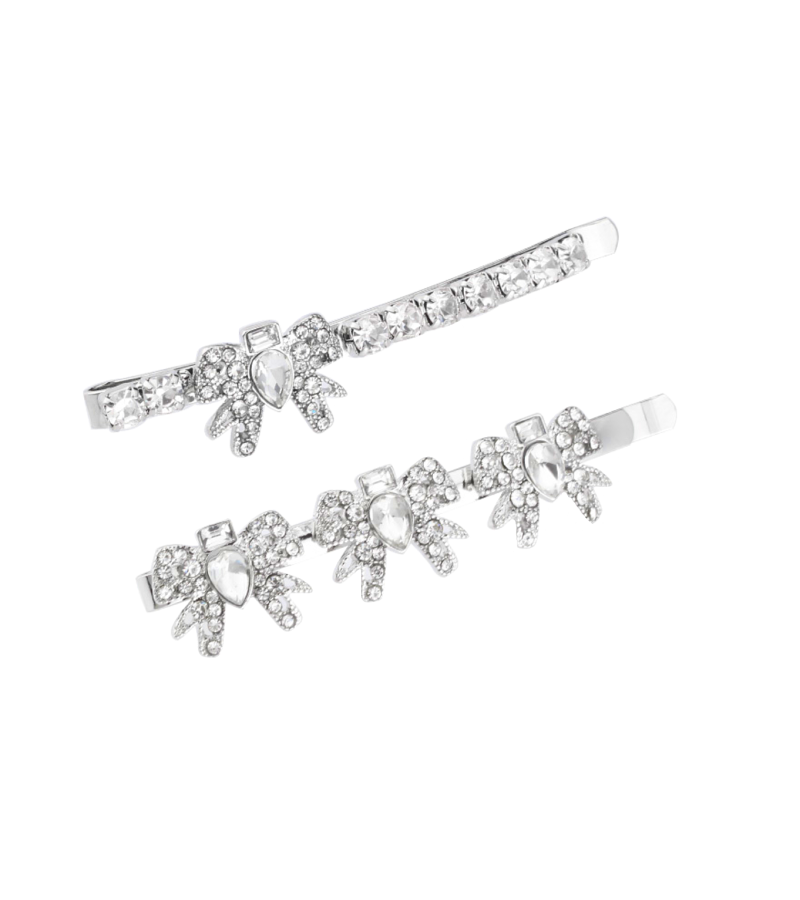 It’s Okay To Not Be Okay Seo Ye-ji Inspired Hair Clip 001 - A Pair / 1 Piece of Pattern A + 1 Piece of Pattern B / Silver - Hair Accessories