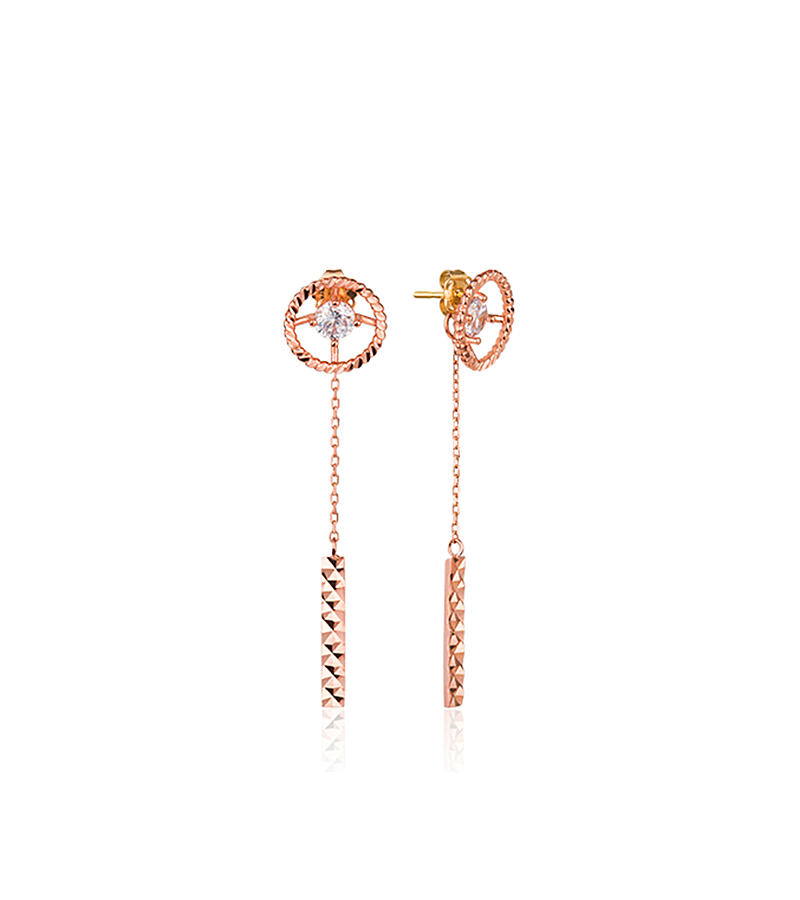 Love With Flaws Oh Yeon-seo Inspired Earrings 002 - ONE SIZE ONLY / Rose Gold - Earrings
