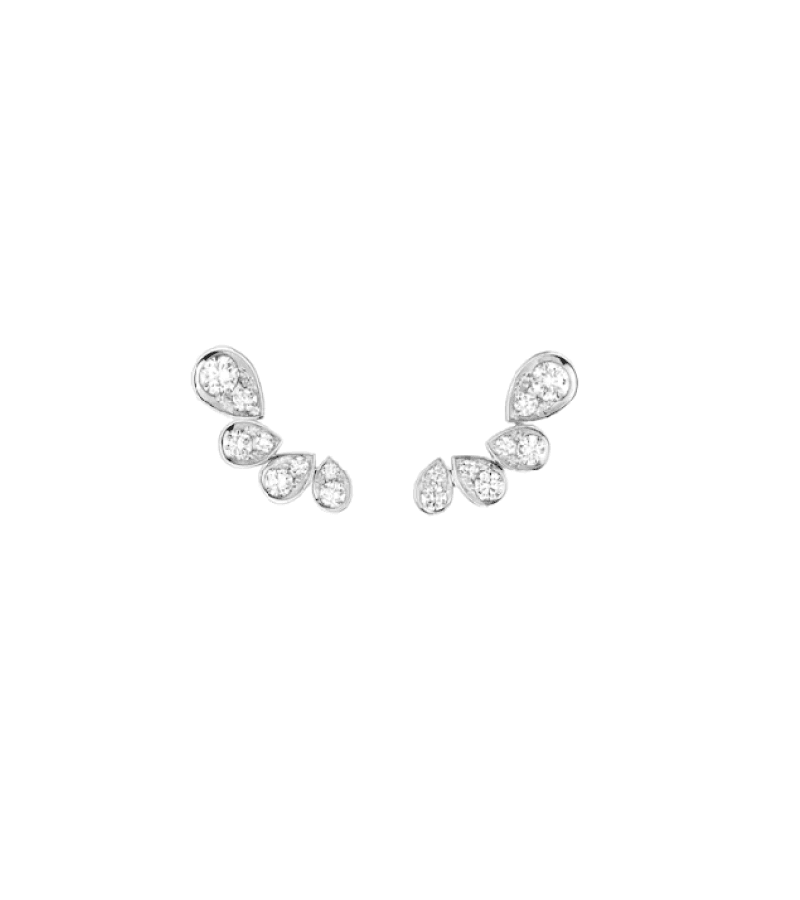 Now We Are Breaking Up Ha Young-Eun (Song Hye Kyo) Inspired Earrings 004 - ONE SIZE ONLY / Full White Synthetic Crystals / Silver - Jewelry