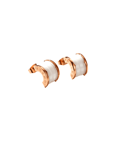 One The Woman Han Seong-hye (Jin Seo-yeon) Inspired Earrings 006 - ONE SIZE ONLY / Roman Numeric Symbols / Rose Gold - Earrings