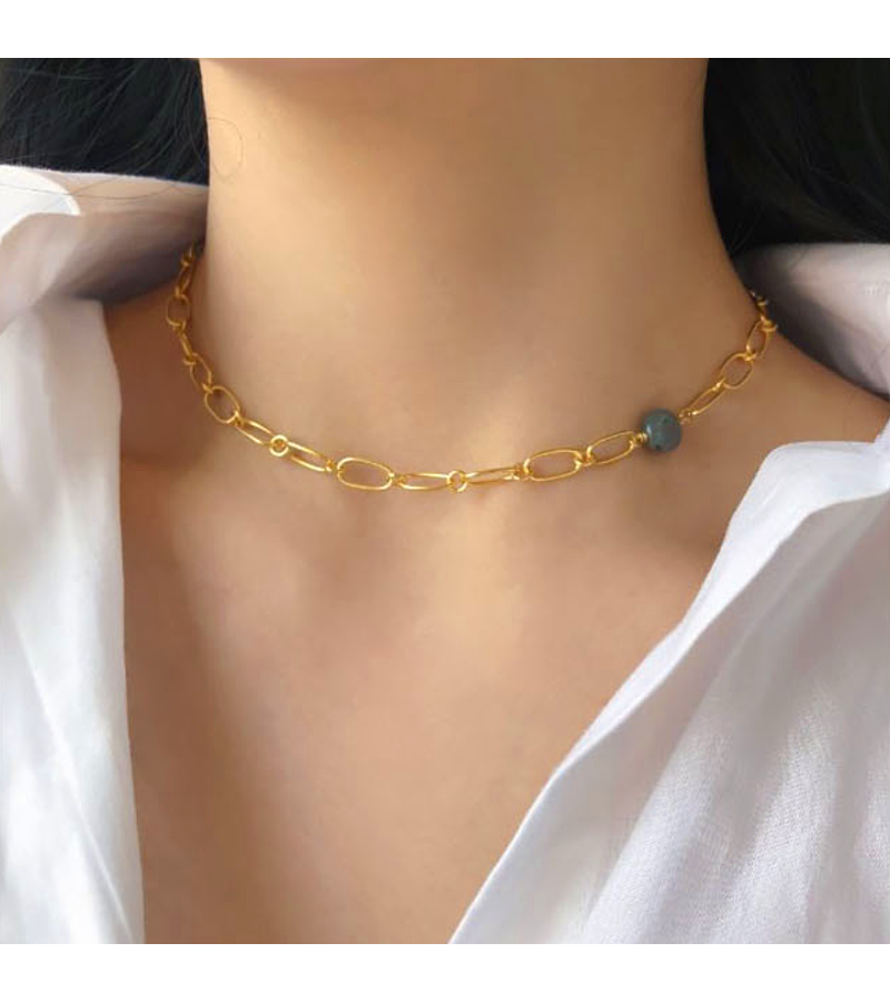 Record of Youth Park So-dam Inspired Necklace 001 - Choker Necklace / Gold / Purchasing time of two weeks - Necklaces