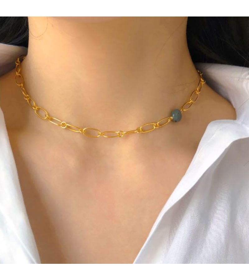 Record of Youth Park So-dam Inspired Necklace 001 - Choker Necklace / Gold / Purchasing time of two weeks - Necklaces