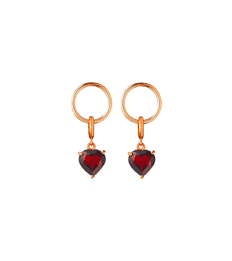 Start Up Suzy (Bae Suzy) Inspired Earrings 025 - ONE SIZE ONLY / Symmetrical Pattern (2 Pieces of Red) / Rose Gold - Earrings