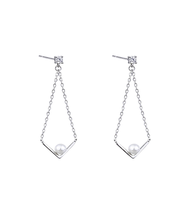 VIP Jang Na-ra Inspired Earrings 002 - ONE SIZE ONLY / Silver - Earrings