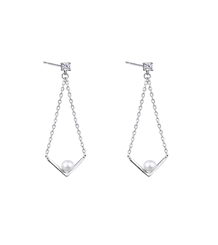 VIP Jang Na-ra Inspired Earrings 002 - ONE SIZE ONLY / Silver - Earrings