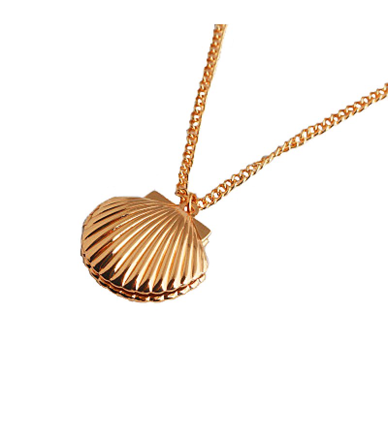 When The Camellia Blooms Gong Hyo Jin Inspired Seashell Locket Necklace - ONE SIZE ONLY / Gold - Necklaces